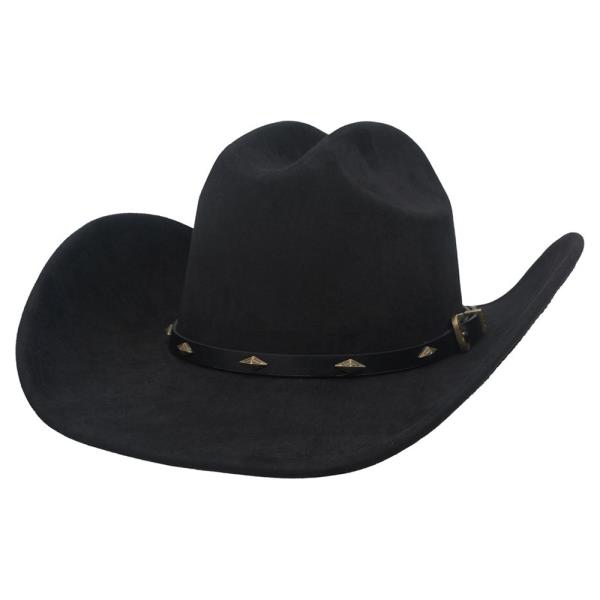 ETCHED DIAMOND & BUCKLE WESTERN MICROSUEDE COWBOY HAT