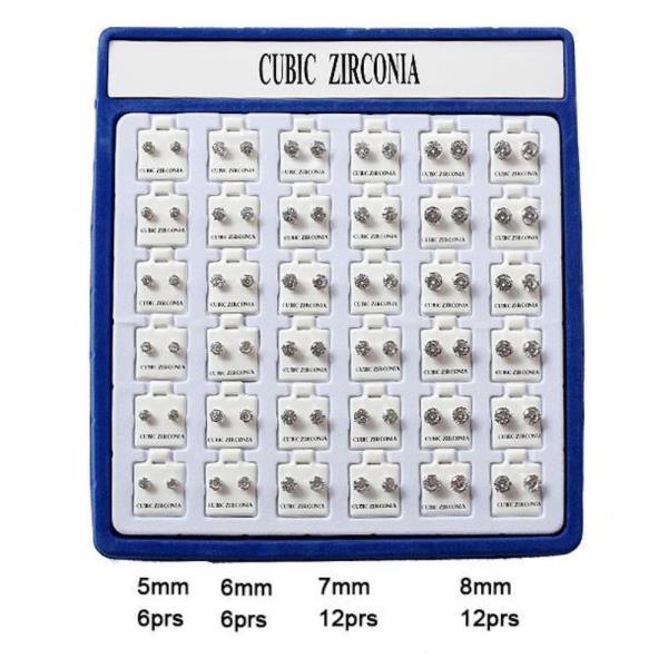 CZ POST EARRINGS (36 UNITS)