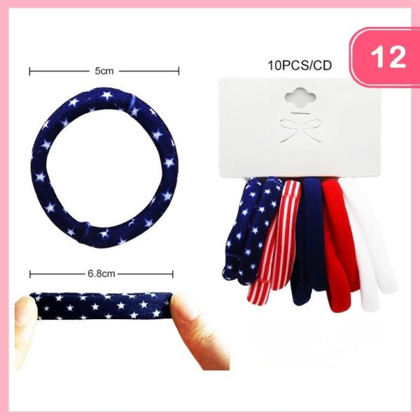 PATRIOTIC HAIR TIES (12 UNITS)
