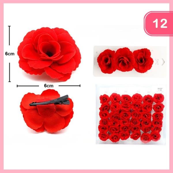 ROSE HAIR HAIR CLIP (12 UNITS)