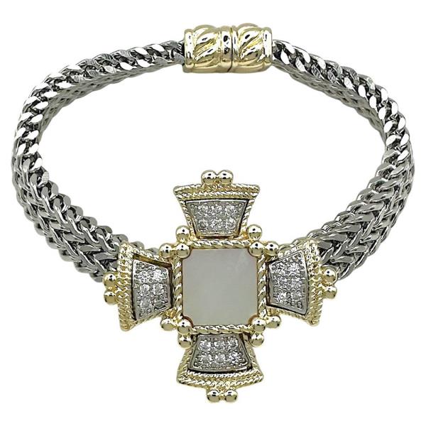 CZ PAVE CROSS BRACELET