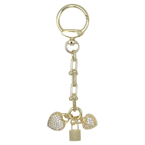 CZ PAVE HEART BAG CHARM