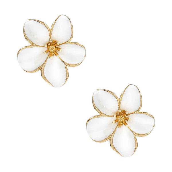 ENAMEL FLOWER STUD EARRING
