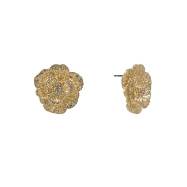 METAL FLOWER STUD EARRING