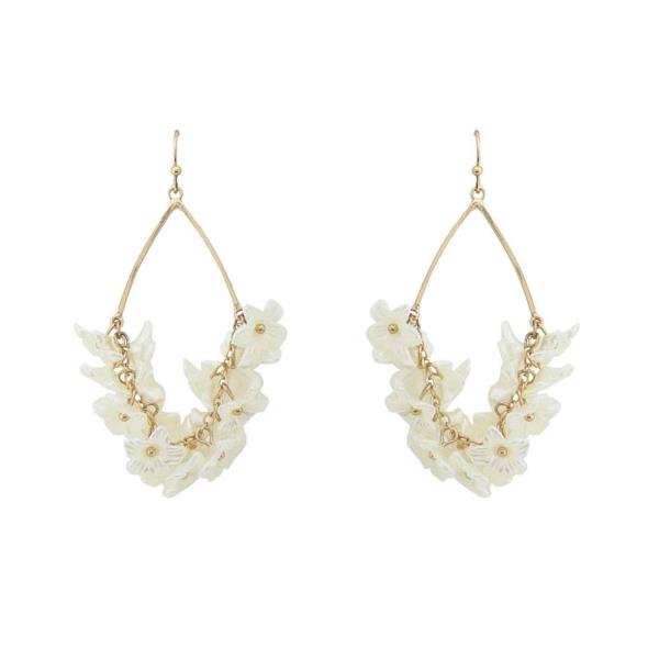 FLOWER TEARDROP DANGLE EARRING