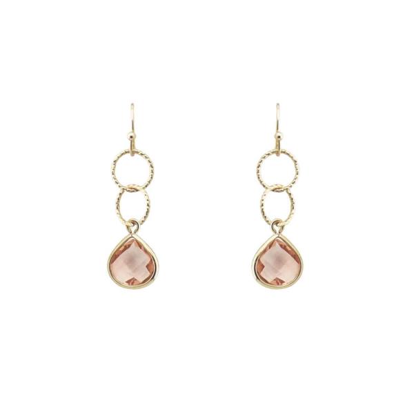 FACETED STONE DROP EARRING