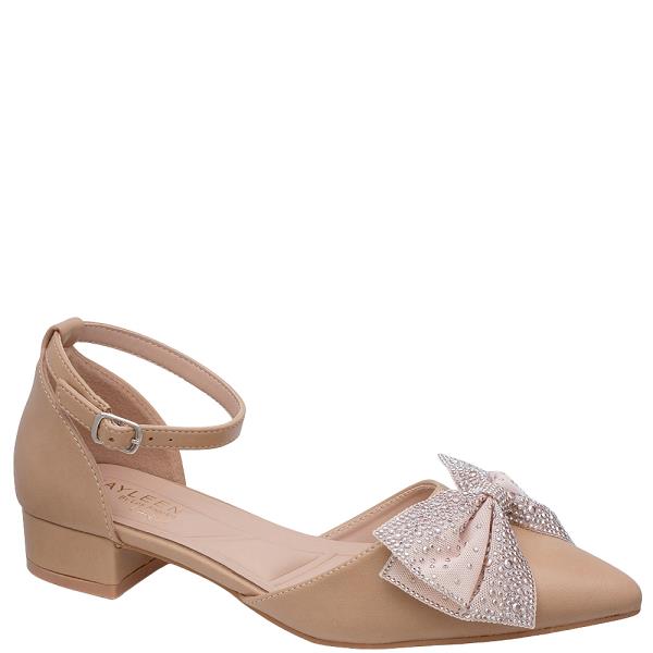 ETA-7DAYS EMBELLISHED SPARKLING BOW ANKLE BLOCK HEEL