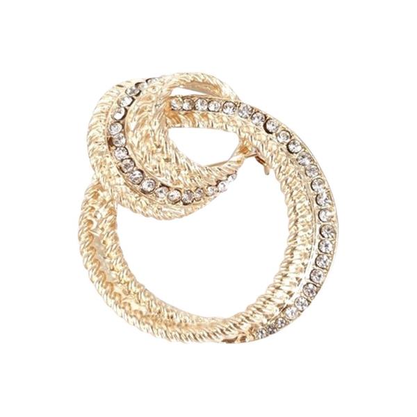 RHINESTONE ROUND BROOCH