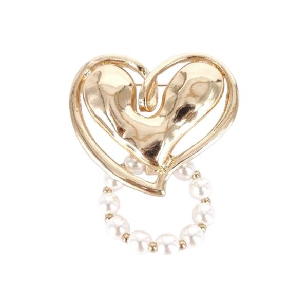 PEARL METAL HEART BROOCH