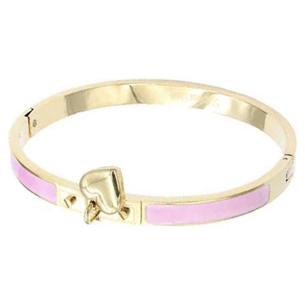 18K GOLD PLATED RED ENAMEL HEART STAINLESS STEEL BRACELET