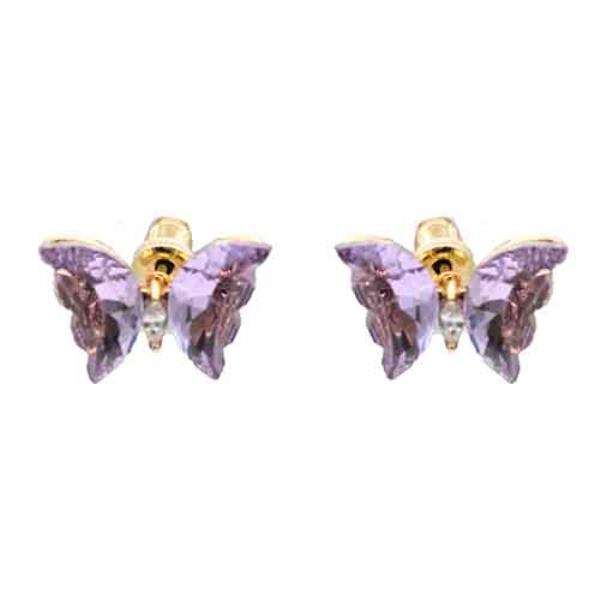 GOLD PLATED CZ BUTTERFLY EARRINGS