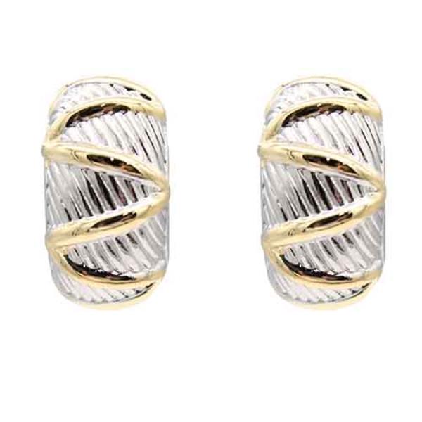 14K GOLD PLATED TWO TONE EARRINGS