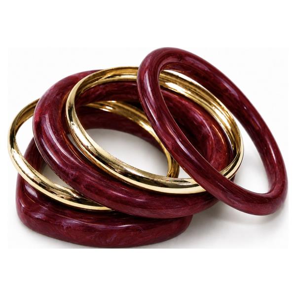 LAYERED MARBLE RESIN BANGLE BRACELET SET