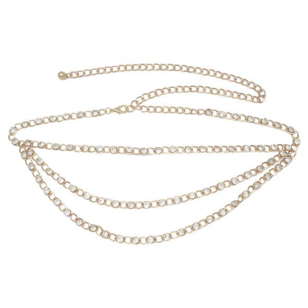 LAYERED LINKED DRAPE CHAIN BELT