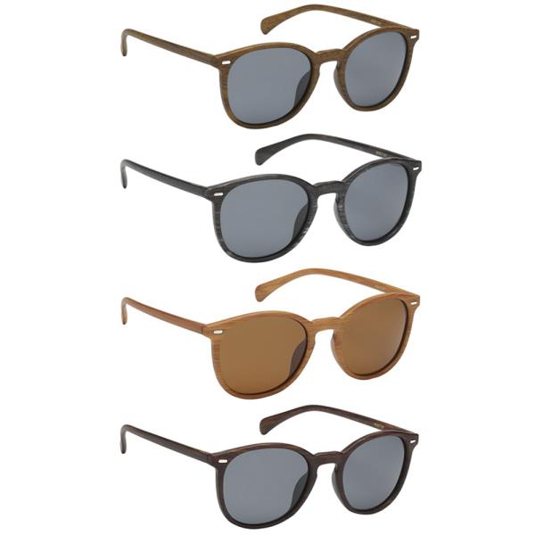 WOODEN TEXTURE ROUND SUNGLASSES 1DZ