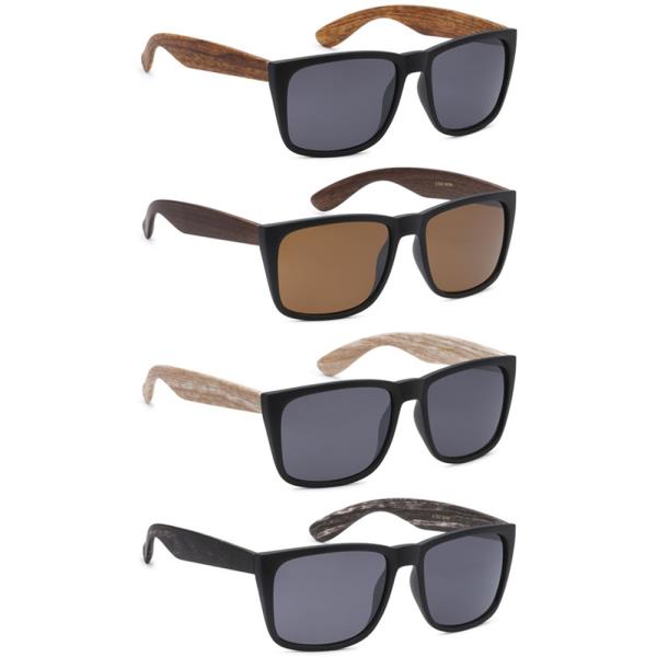 WOODEN TEXTURE SQUARE SUNGLASSES 1DZ