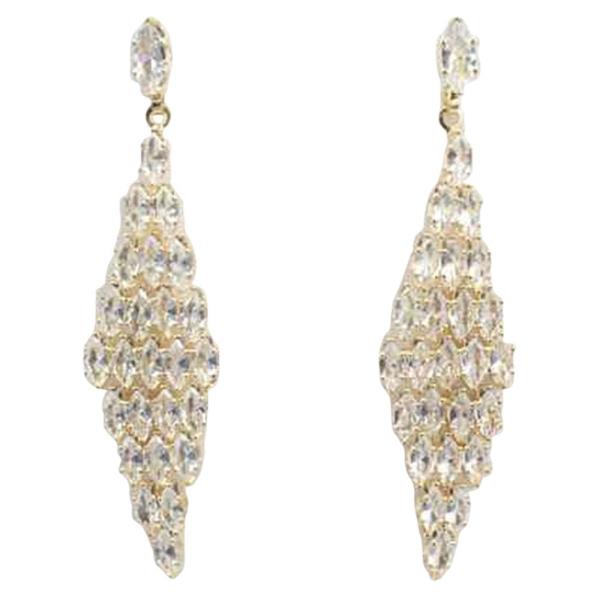 CZ STONE FRINGE DANGLE EARRING