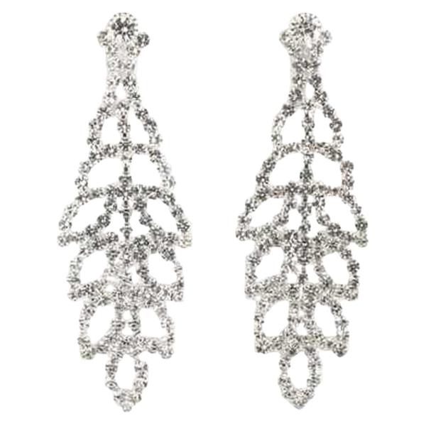 RHINESTONE FRINGE DANGLE EARRING