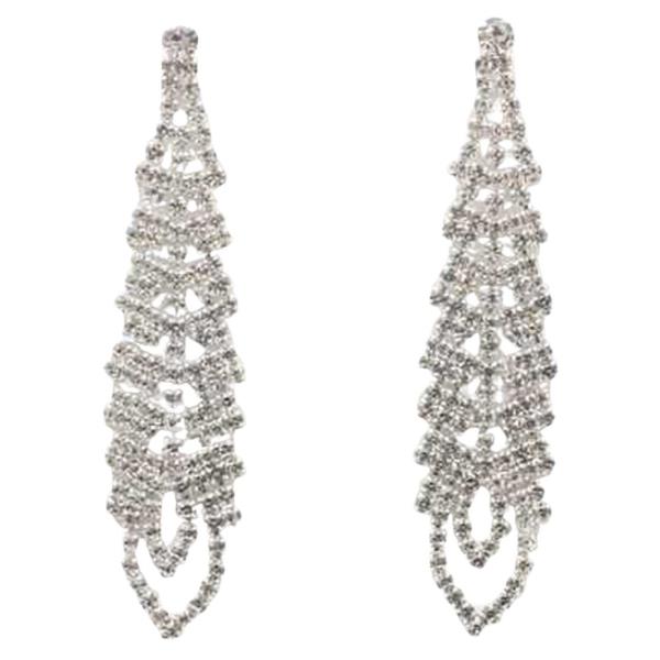 RHINESTONE FRINGE DANGLE EARRING