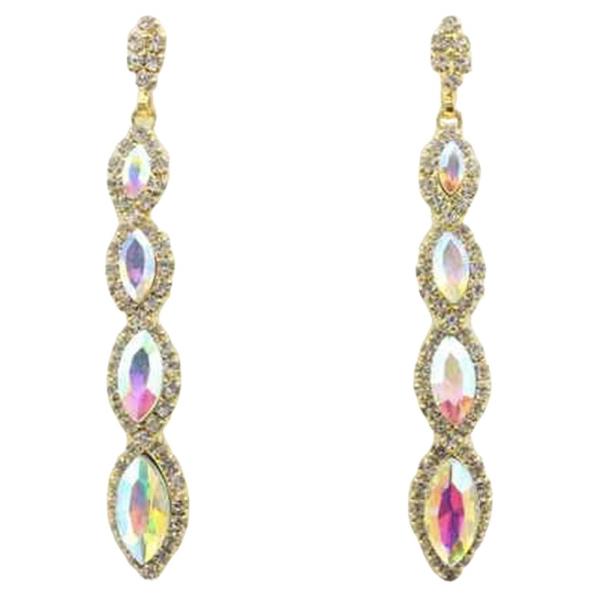 RHINESTONE MARQUISE LINEAR DROP EARRING