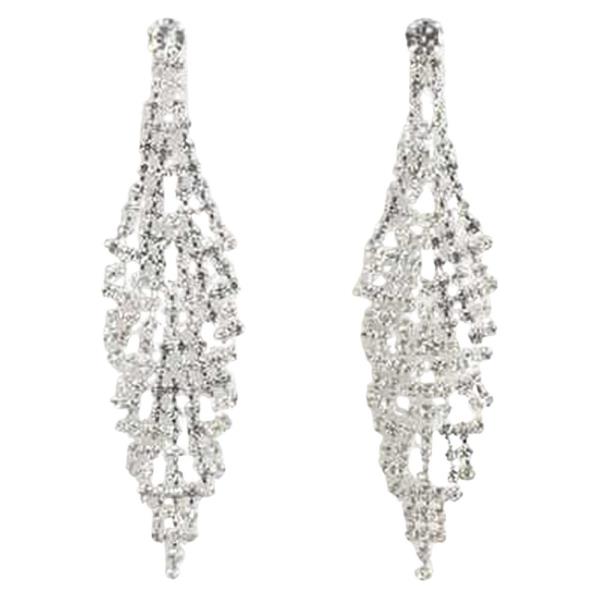 RHINESTONE FRINGE DANGLE EARRING