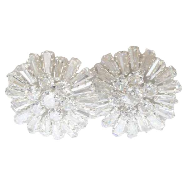 CZ STONE SUNBURST STUD EARRING