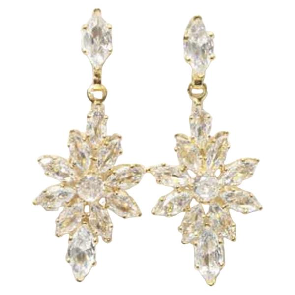 CZ STONE STAR DROP EARRING