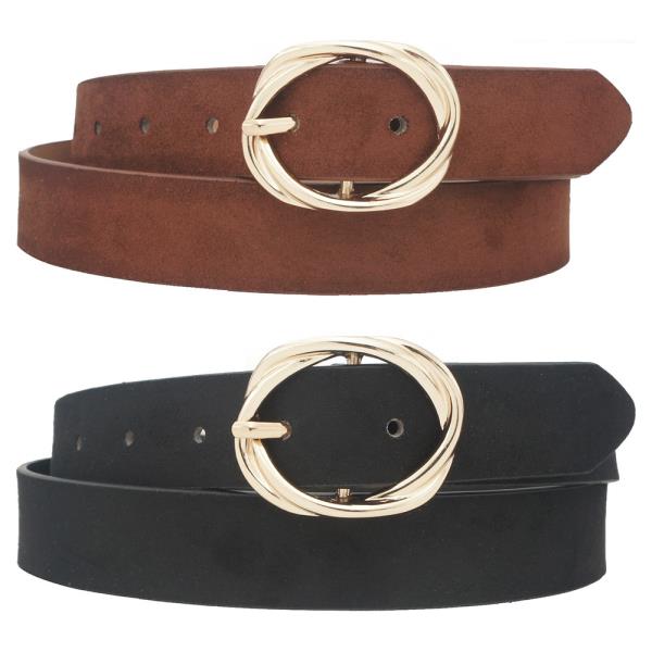 MICROSUEDE OVAL LOOP KNOT BUCKLE DUO BELT