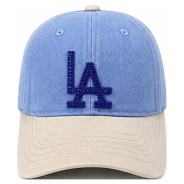 RHINESTONE LA TWO TONE BASEBALL CAPS