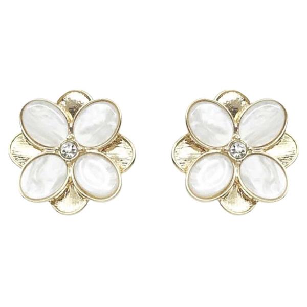 PEARL FLOWER STUD EARRING