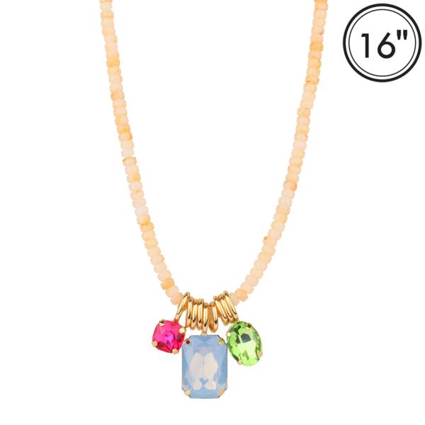 MARBLE EPOXY STONE NECKLACE