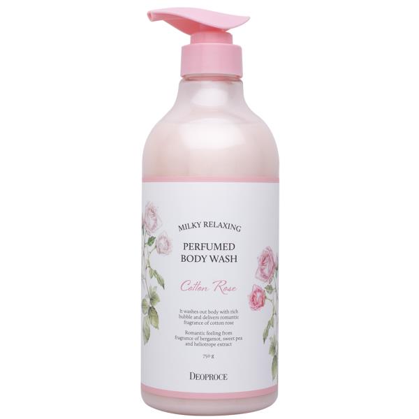 DEOPROCE MILK RELAXING PERFUMED COTTON ROSE BODY WASH