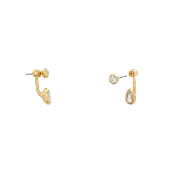 RHINESTONE TEARDROP STUD EARRING