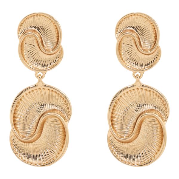 GOLD DOUBLE DROP SWIRL EARRING
