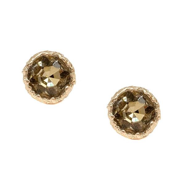 GOLD CLEAR CRYSTAL POST EARRING