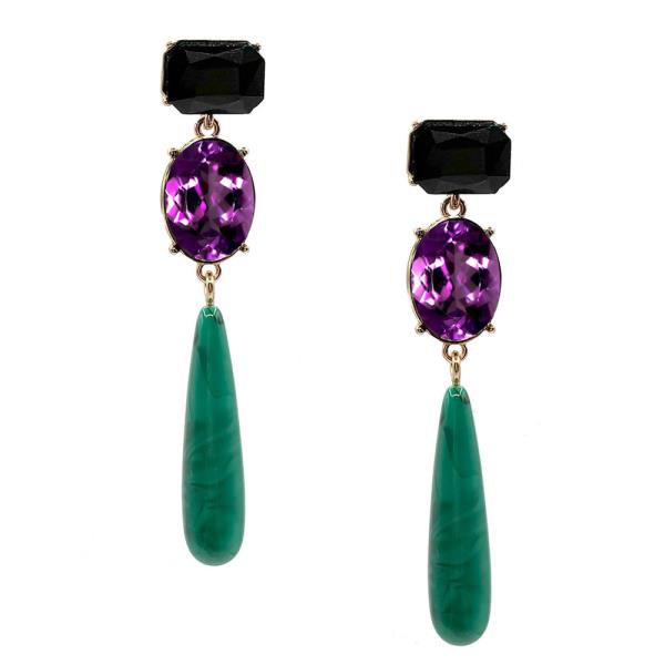 CRYSTAL LINEAR DROP EARRING