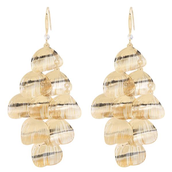 GOLD FILIGREE LEAF CHANDELIER EARRING