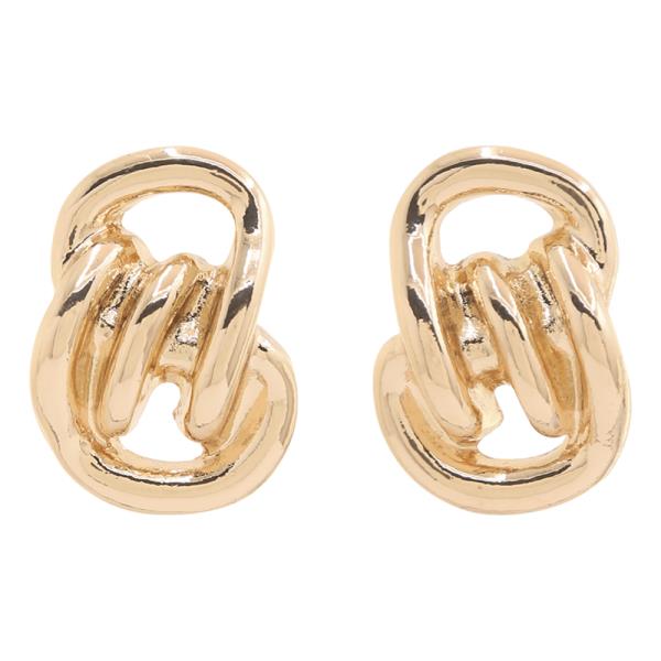 METAL KNOT DESIGN STUD EARRING