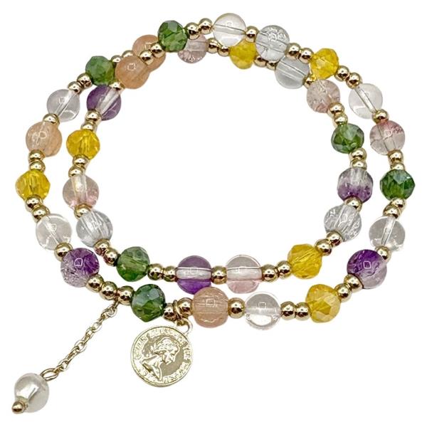 MULTI BEADED WRAP STRETCH BRACELET