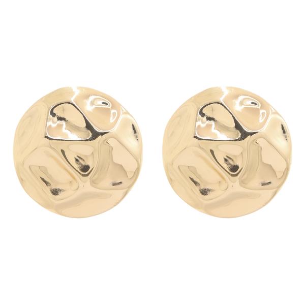 ROUND HAMMERED POST EARRING