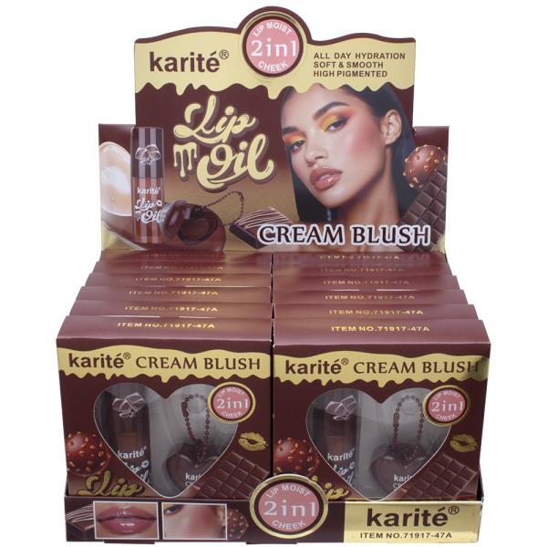 KARITE 2IN1 LIP MOIST CHEEK CREAM BLUSH SET (12 UNITS)