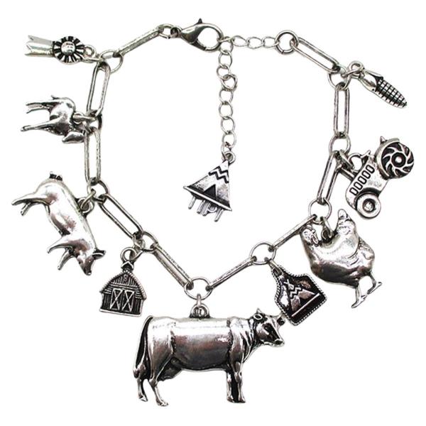 WESTERN FARM THEME CHARM BRACELET