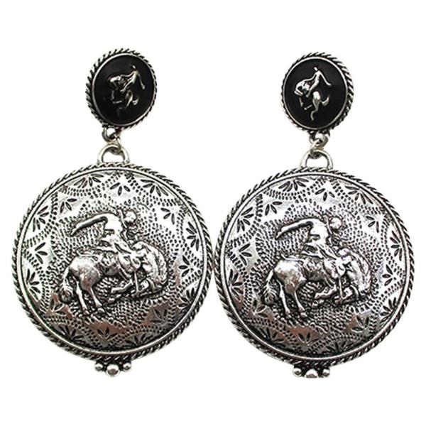 WESTERN RODEO THEME LARGE EARRING