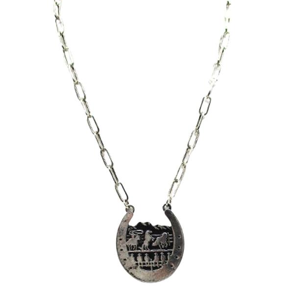 WESTERN HORSESHOE COWBOY CHAIN  NECKLACE