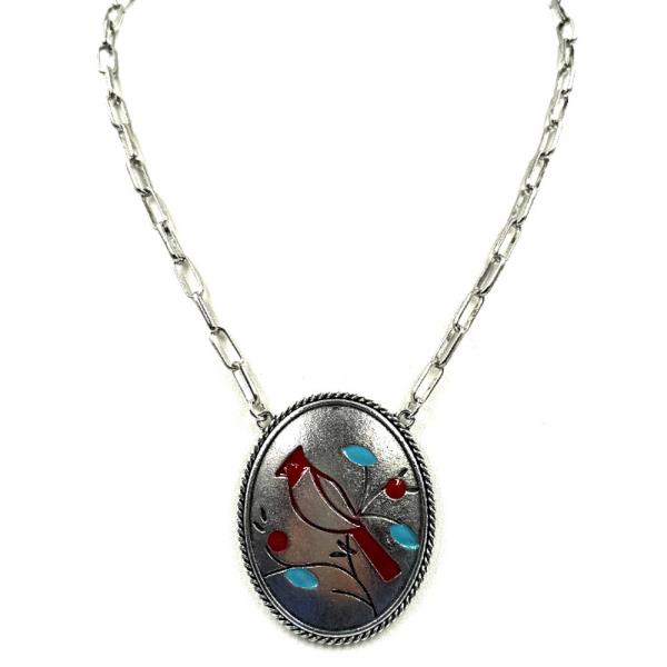 WESTERN OVAL CARDINAL NECKLACE