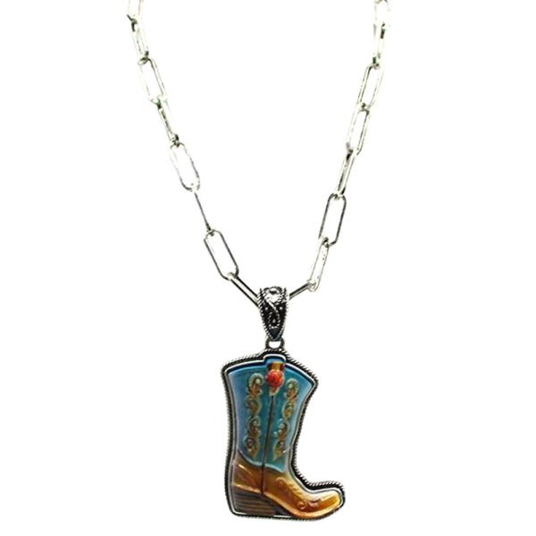 WESTERN LARGE 3D COWBOY BOOTS  NECKLACE