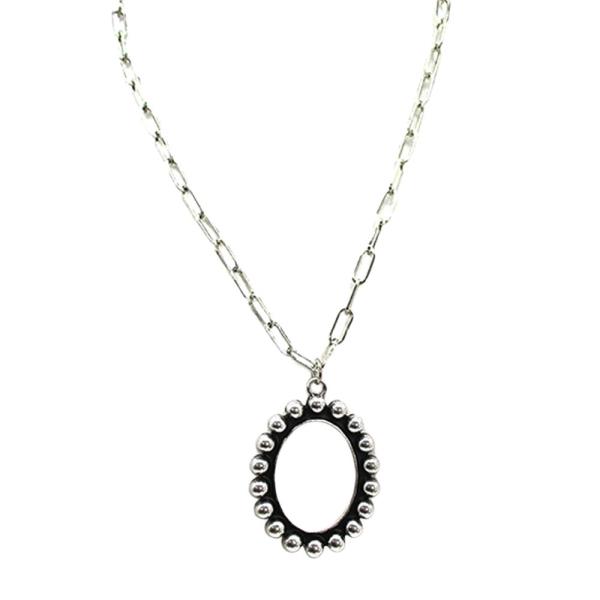 WESTERN OVAL CUT BUBBLE NECKALCE