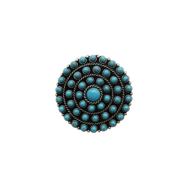 WESTERN LARGE TQ CIRCLE CUFF RING