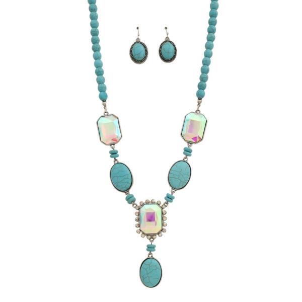 WESTERN TQ CRYSTAL DANGLE NECKLACE