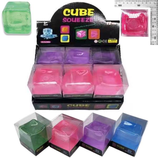 CUBE SQUISHY SQUEEZE TOY (12 UNITS)